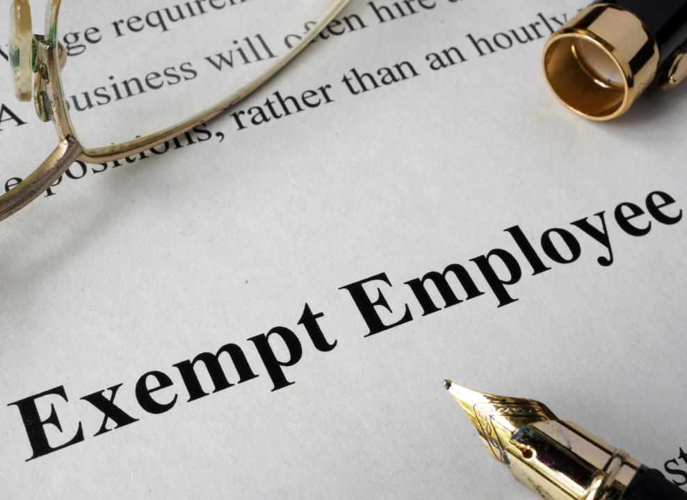 Exempt and Non-Exempt Exempt and Non-Exempt in Manufacturing Employees typed on a piece of paper
