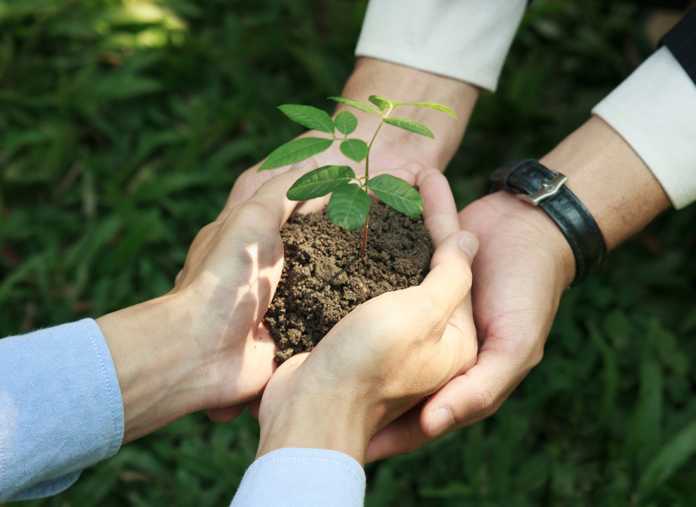 Social Responsibility in Manufacturing: Boosting Your Employer Brand. Manufacturing CEO's holding a plant.